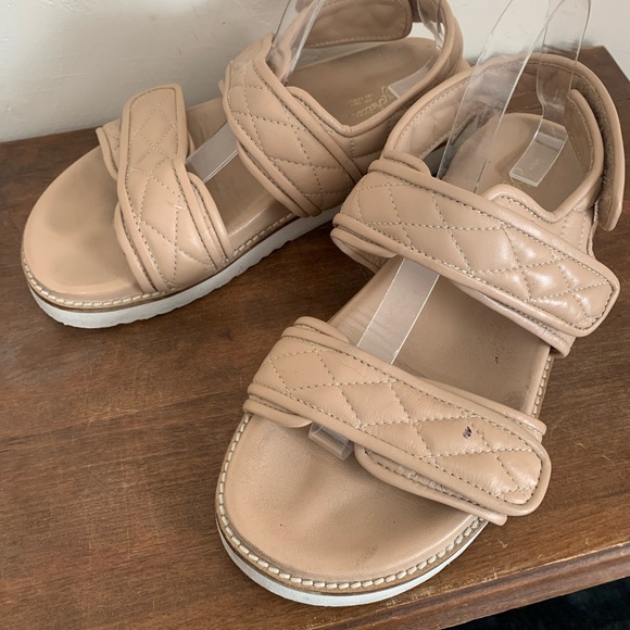 Seychelles New to This Quilted Leather Sandal Nude sz 10 - Picture 8 of 16